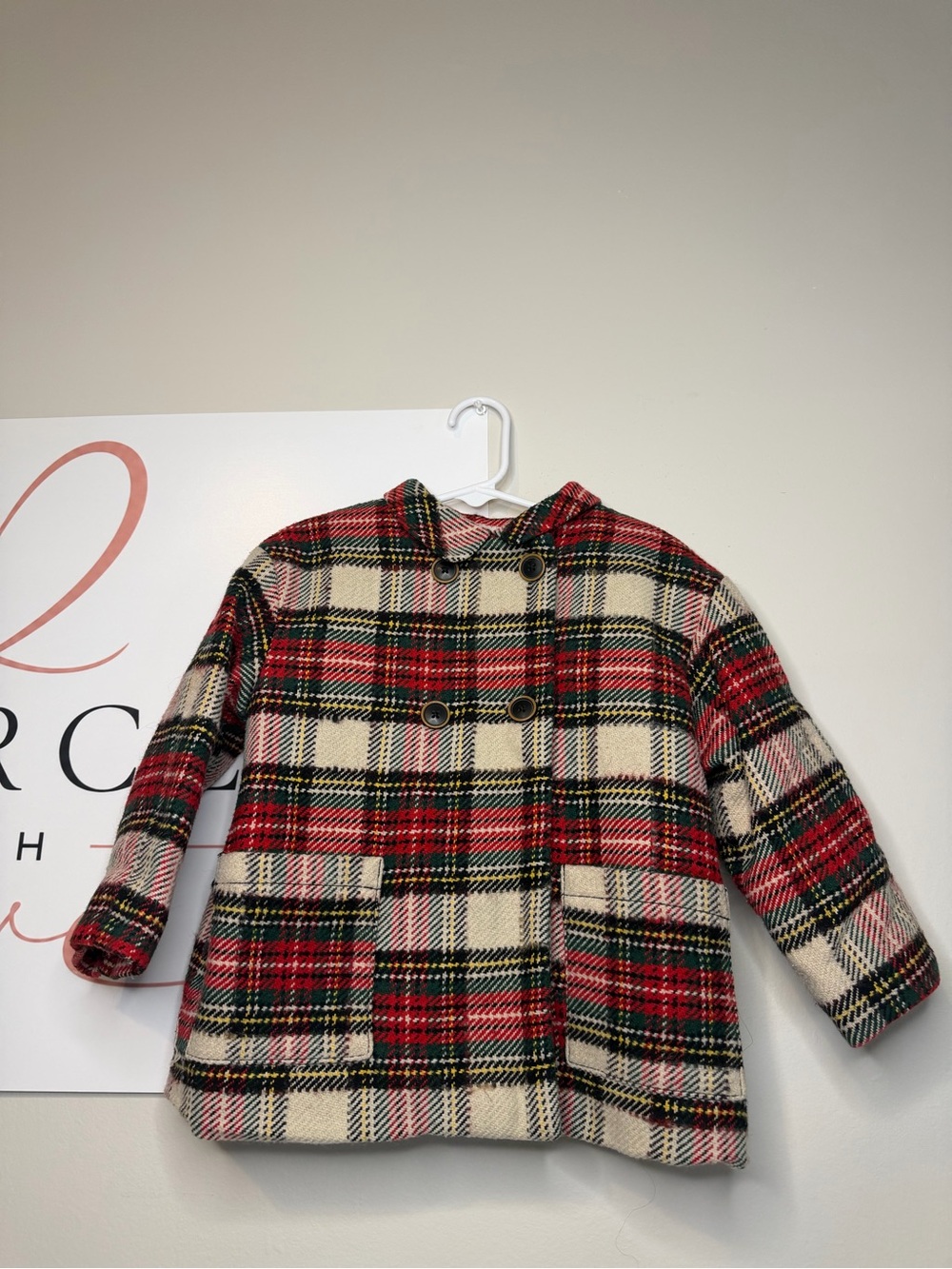 Zara Red Plaid Kids' Coat